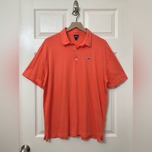 Patagonia Trout Fitz Roy Organic Cotton Spiced Coral Polo Large Tennis Golf Fall